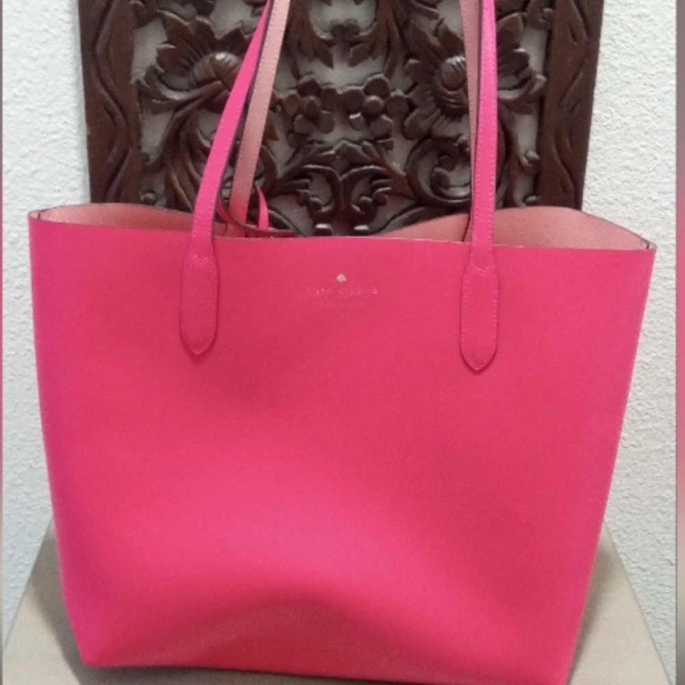 Kate Spade Reversible Tote with coin purse in Fuchsia
